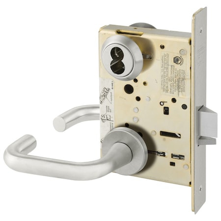 Sargent Storeroom or Closet Mortise Lock, LN Rose, J Lever, LFIC Prep Less Core, Satin Stainless Steel 60-8204 LNJ 32D